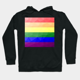 LGBT flag rainbow lines geometric mesh pattern Hoodie